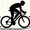 Icona stilizzata di un ciclista in posizione aerodinamica