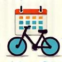 Icona stilizzata di un calendario con una bicicletta